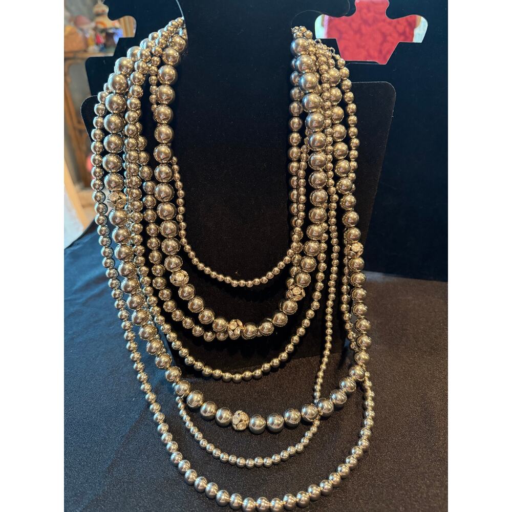 2021 Paparazzi Signature Zi Necklace, “The Liberty”  25” adj, 7 strings